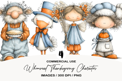 Whimsical Thanksgiving Character Clipart Product Image 1
