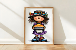 Whimsical Thanksgiving Character Clipart Product Image 3