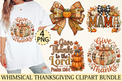 Whimsical Thanksgiving Clipart Sublimation Product Image 1