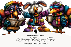 Whimsical Thanksgiving Turkey Clipart Product Image 1