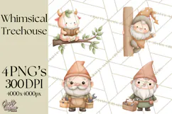 Magical Treehouse Adventure Clipart PNG Fantasy Mini World Product Image 1