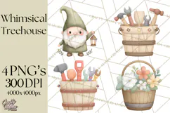 Magical Treehouse Adventure Clipart PNG Fantasy Mini World Product Image 1