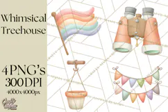 Magical Treehouse Adventure Clipart PNG Fantasy Mini World Product Image 1