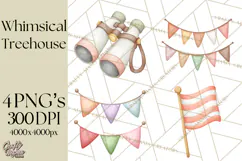 Magical Treehouse Adventure Clipart PNG Fantasy Mini World Product Image 1