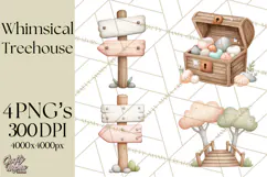 Magical Treehouse Adventure Clipart PNG Fantasy Mini World Product Image 1