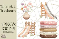Magical Treehouse Adventure Clipart PNG Fantasy Mini World Product Image 1