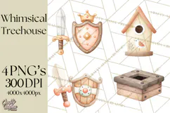 Magical Treehouse Adventure Clipart PNG Fantasy Mini World Product Image 1