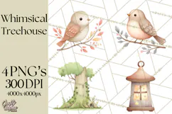Magical Treehouse Adventure Clipart PNG Fantasy Mini World Product Image 1