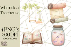 Magical Treehouse Adventure Clipart PNG Fantasy Mini World Product Image 1