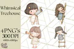 Magical Treehouse Adventure Clipart PNG Fantasy Mini World Product Image 1