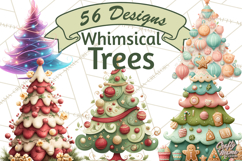 Whimsical Christmas Tree Clipart PNG Holiday Tree Images Product Image 1