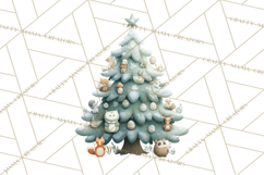 Whimsical Christmas Tree Clipart PNG Holiday Tree Images Product Image 3