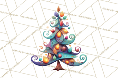 Whimsical Christmas Tree Clipart PNG Holiday Tree Images Product Image 5