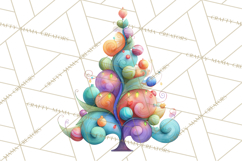 Whimsical Christmas Tree Clipart PNG Holiday Tree Images Product Image 4