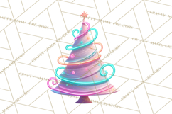 Whimsical Christmas Tree Clipart PNG Holiday Tree Images Product Image 2
