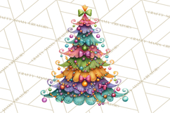 Whimsical Christmas Tree Clipart PNG Holiday Tree Images Product Image 3
