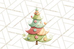 Whimsical Christmas Tree Clipart PNG Holiday Tree Images Product Image 2