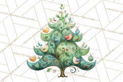 Whimsical Christmas Tree Clipart PNG Holiday Tree Images Product Image 5