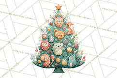 Whimsical Christmas Tree Clipart PNG Holiday Tree Images Product Image 2