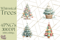 Whimsical Christmas Tree Clipart PNG Holiday Tree Images Product Image 1
