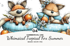 Whimsical Tropical Fox Summer Clipart Product Image 1