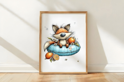 Whimsical Tropical Fox Summer Clipart Product Image 3