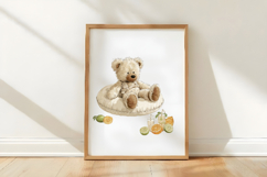 Whimsical Tropical Teddy Watercolor Clipart Product Image 3
