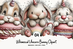 Whimsical Unicorn Bunny Clipart Product Image 1