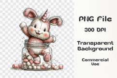 Whimsical Unicorn Bunny Clipart Product Image 3
