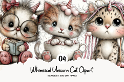Whimsical Unicorn Cat Clipart Product Image 1