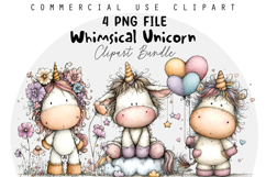 Whimsical Unicorn Clipart Product Image 1