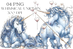 Whimsical Unicorn Clipart Sublimation Product Image 1