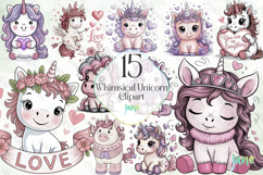 Whimsical Unicorn Clipart Product Image 1