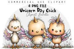 Whimsical Unicorn Day Chick Clipart Product Image 1