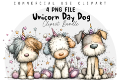 Whimsical Unicorn Day Dog Clipart Product Image 1