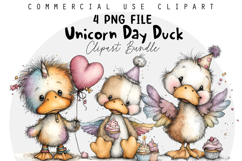 Whimsical Unicorn Day Duck Clipart Product Image 1
