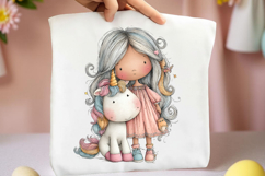 Whimsical Unicorn Day Girl Clipart Product Image 2