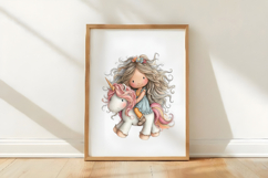 Whimsical Unicorn Day Girl Clipart Product Image 3