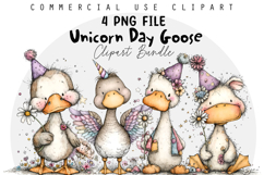 Whimsical Unicorn Day Goose Clipart Product Image 1