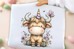 Whimsical Unicorn Day Highland Cow Clipart Product Image 2