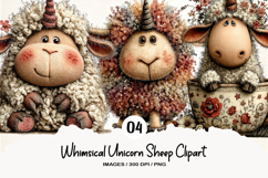 Whimsical Unicorn Sheep Clipart Product Image 1
