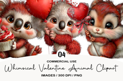Whimsical Valentine Animal Clipart Product Image 1