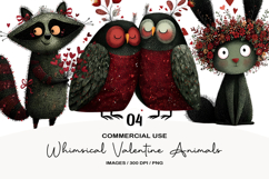 Whimsical Valentine Animals Clipart Product Image 1