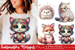 Whimsical Valentine Animals Clipart Product Image 1