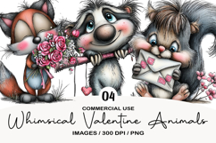 Whimsical Valentine Animals Clipart Product Image 1