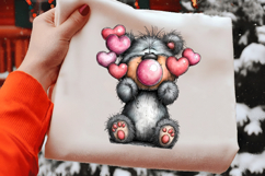 Whimsical Valentine Bear Clipart Product Image 2