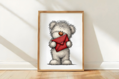 Whimsical Valentine Bear Clipart Product Image 3