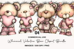 Whimsical Valentine Bear Clipart Product Image 1