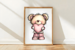 Whimsical Valentine Bear Clipart Product Image 3