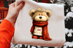 Whimsical Valentine Bear Clipart PNG Product Image 2